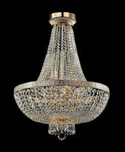 Lampe or et verre 8 lumières Ø 50 cm BELLA 2