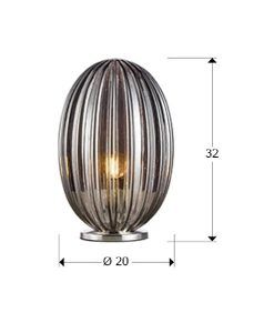 OVILA lampe de table en verre abat-jour fumée mesures