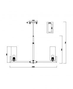 Lampe 10 lumières Ø 86 cm FORTANO mesures