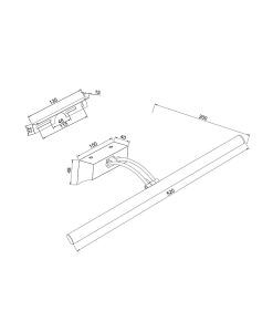 Applique chromée 52 cm FINO LED mesures