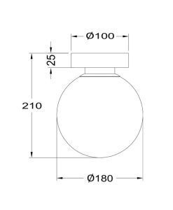 Applique or Ø 18 cm BASIC FORM mesures
