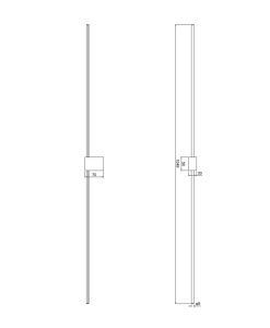 Lampe murale noir et or PARS LED mesures