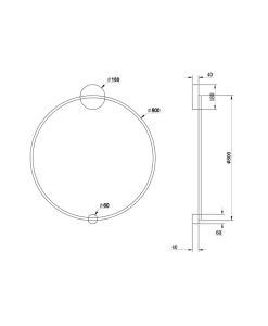 HALO LED grande applique Ø 80 cm couleur laiton mesures