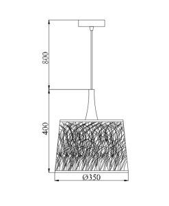 Lampe blanche et bois Ø 35 cm LANTERN mesures