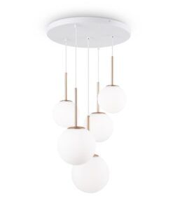 Lampe blanche et or 5 lumières BASIC FORM