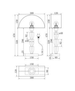 Lampe de table PRIMA en laiton mesures