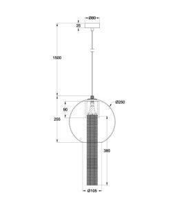 Lampe en bronze et verre Ø 25 cm FLUSSO mesures