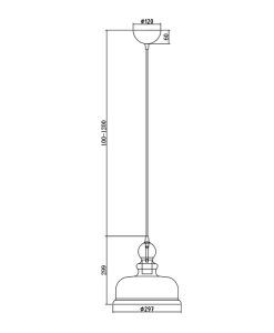 Lampe en bronze et verre Ø 29 cm TONE mesures