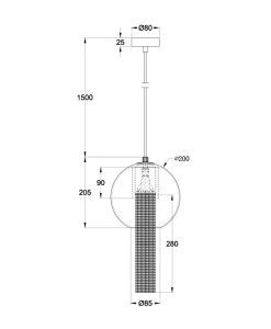 Lampe en bronze Ø 20 cm FLUSSO mesures