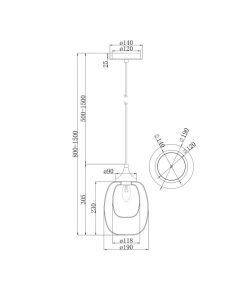Lampe en laiton Ø 19 cm AURA mesures