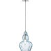 Lampe en nickel et verre bleu Ø 16 cm EUSTOMA