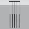 Lampe linéaire noire 5 lumières PASTELO