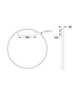 Lampe murale couleur laiton grand Ø 80 cm RIM LED mesures