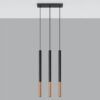 Lampe noire et cuivre 3 lumières MOZAICA