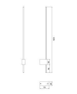 PARS LED lampe murale moderne noir et or mesures