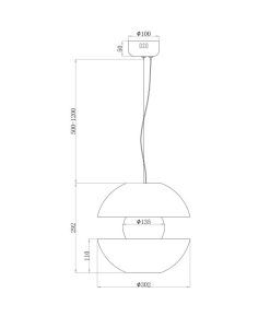REBEL LED lampe en verre Ø 30 cm mesures