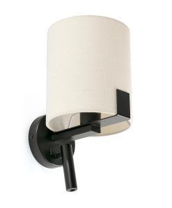 Applique noire et blanc cassé avec lecteur LED NILA 2