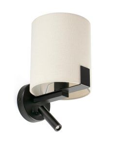 Applique noire et blanc cassé avec lecteur LED NILA