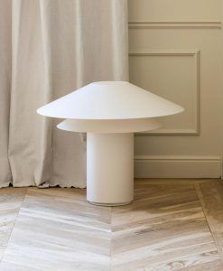 Grand lampe de table blanc et beige SHAN ambient 2