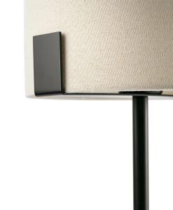 Lampe de table noire et blanc cassé NILA details