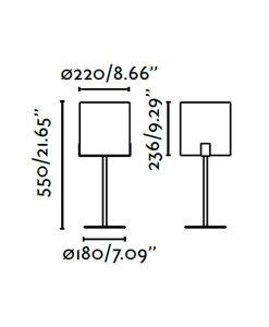 Lampe de table noire et blanc cassé NILA mesures