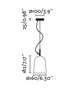 Lampe à suspension Ø16 cm STUDIO mesures