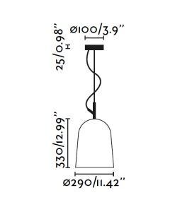 Lampe à suspension Ø29 cm STUDIO mesures