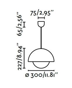 Lampe à suspension Ø30 cm MARISOL LED mesures