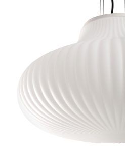 Lampe à suspension blanc et opale Ø50 cm ISABELLE details