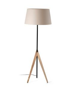 TREEWOOD lampadaire noir, beige et bois 2
