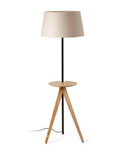 TREEWOOD lampadaire noir, beige et bois 2