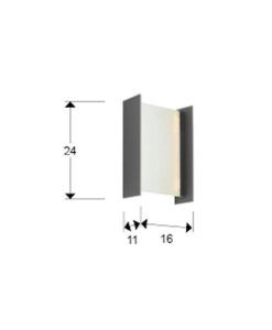 Applique murale gris foncé hauteur 24 cm MATIA LED - Mesures