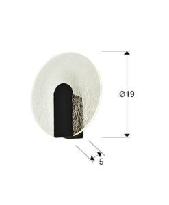 Applique noire mate Ø 19 cm AURIS LED - Mesures