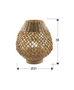 Lampe de table 36 cm hauteur x Ø 31 cm YAIZA - Mesures
