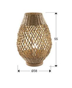 Lampe de table 55 cm de hauteur x Ø 38 cm YAIZA - Mesures