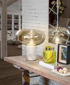 Lampe de table en marbre blanc Ø 31 cm FUNGI - Ambiance