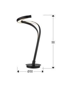 Lampe de table noire sablée mate 50 cm de hauteur DANZA LED - Mesures