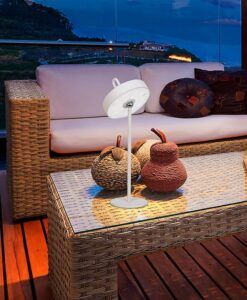 Lampe de table blanche 35 cm de hauteur GONG LED - Ambiance