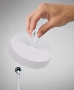Lampe de table blanche 35 cm de hauteur GONG LED - Details