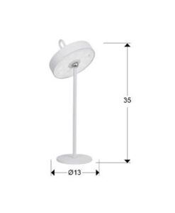 Lampe de table blanche 35 cm de hauteur GONG LED - Mesures