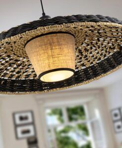 Lampe noire et beige Ø 60 cm FIJI - Details