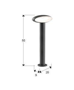 VILO LED balise gris foncé hauteur 50 cm - Mesures