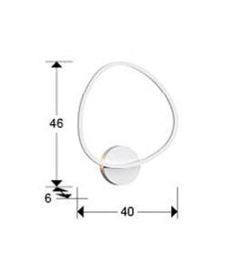 Applique blanche mate 40 cm OPALIS LED - Mesures
