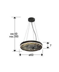 Lampe noire Ø 60 cm STONE LED - Détails