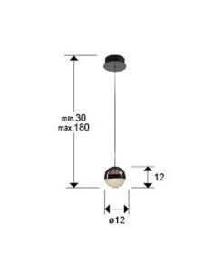 Lampe suspendue Ø 12 cm ORBES LED - Mesures