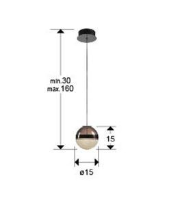 Lampe suspendue Ø 15 cm ORBES LED - Mesures