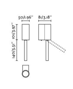 Applique avec spot or satiné DANTE LED 5W/3W 2700K - 2