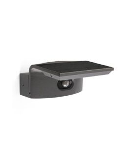 Applique gris foncé avec capteur et panneau solaire LUMA LED