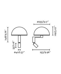 Applique murale noire avec capteur LED et interrupteurs DOME - 2