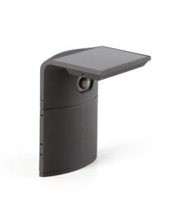 Balise gris foncé 30 cm avec capteur et panneau solaire LUMA S
